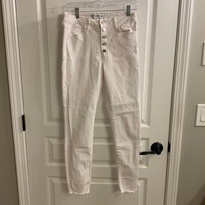 High Rise White Skinny Jean